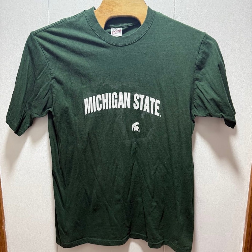 Soffe Michigan State Spartans T-Shirt Mens XL Green Cotton NCAA College Tee